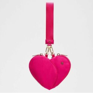 NWT special edition Lululemon Pink Heart dual pouch wristlet